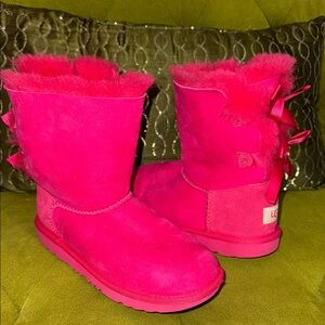 Little Girl’s Bailey Bow Pink UGG Boots